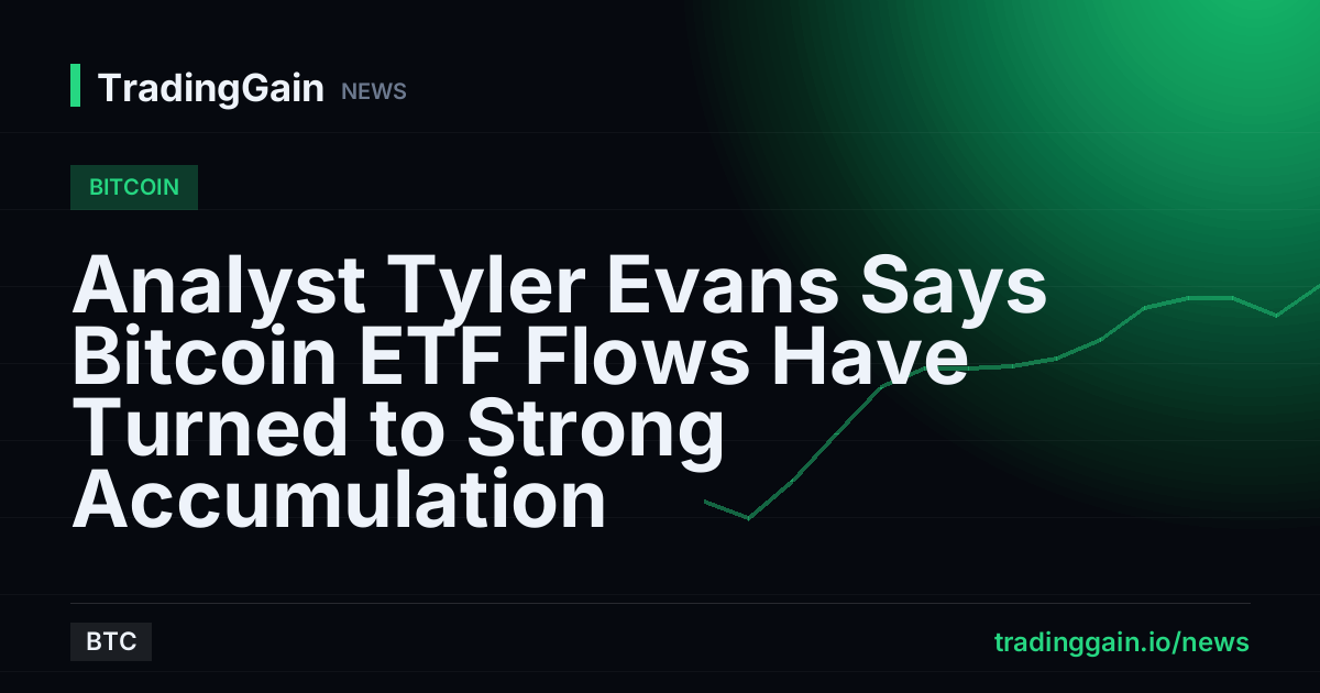 Analyst Tyler Evans Says Bitcoin ETF Flows Have Turned to Strong Accumulation