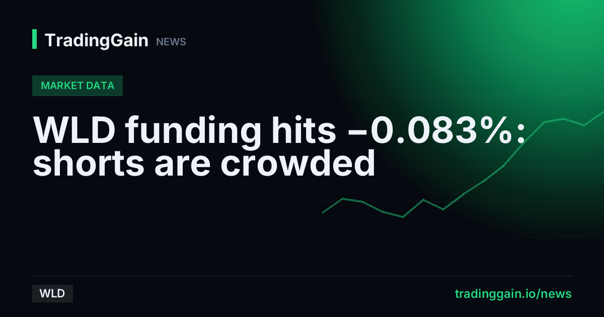 WLD funding hits −0.083%: shorts are crowded