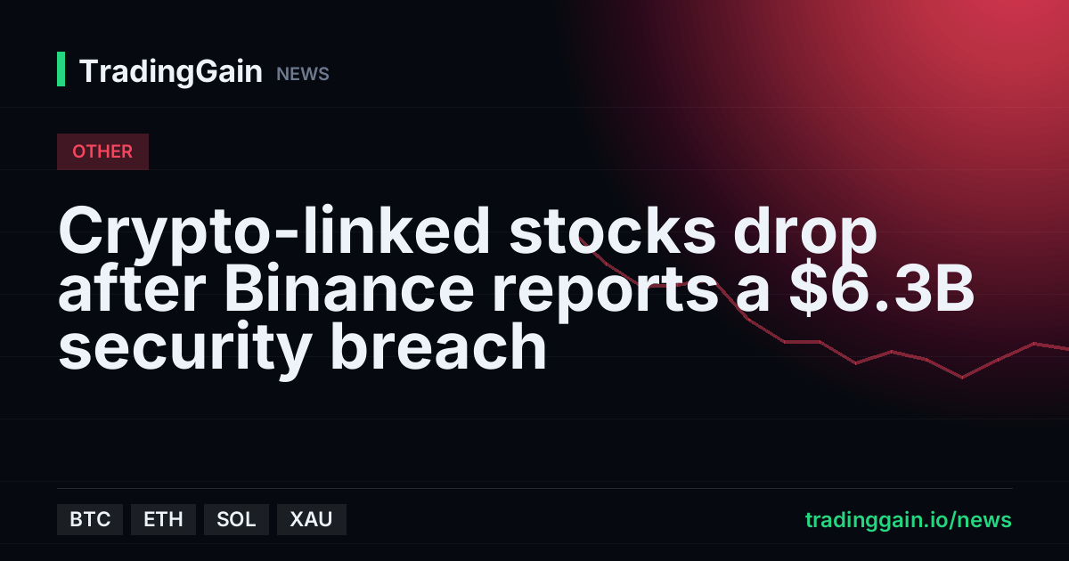 Crypto-linked stocks drop after Binance reports a $6.3B security breach