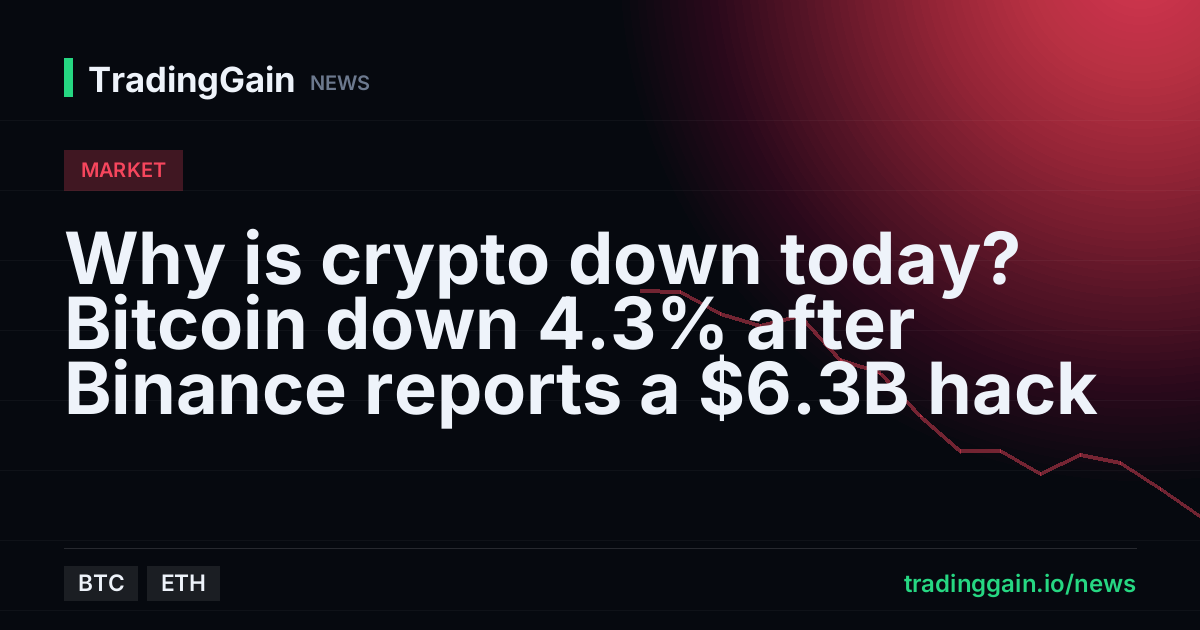 Why is crypto down today? Binance hack fears push Bitcoin down 4.8% to $76,850