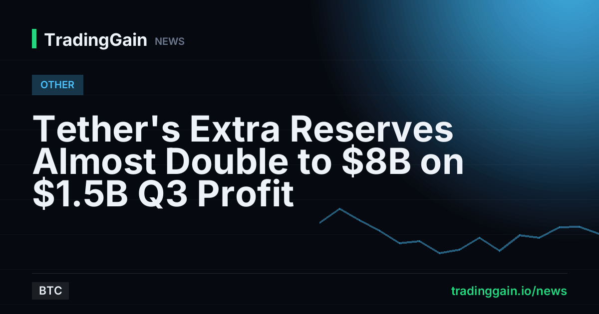 Tether's Extra Reserves Almost Double to $8B on $1.5B Q3 Profit