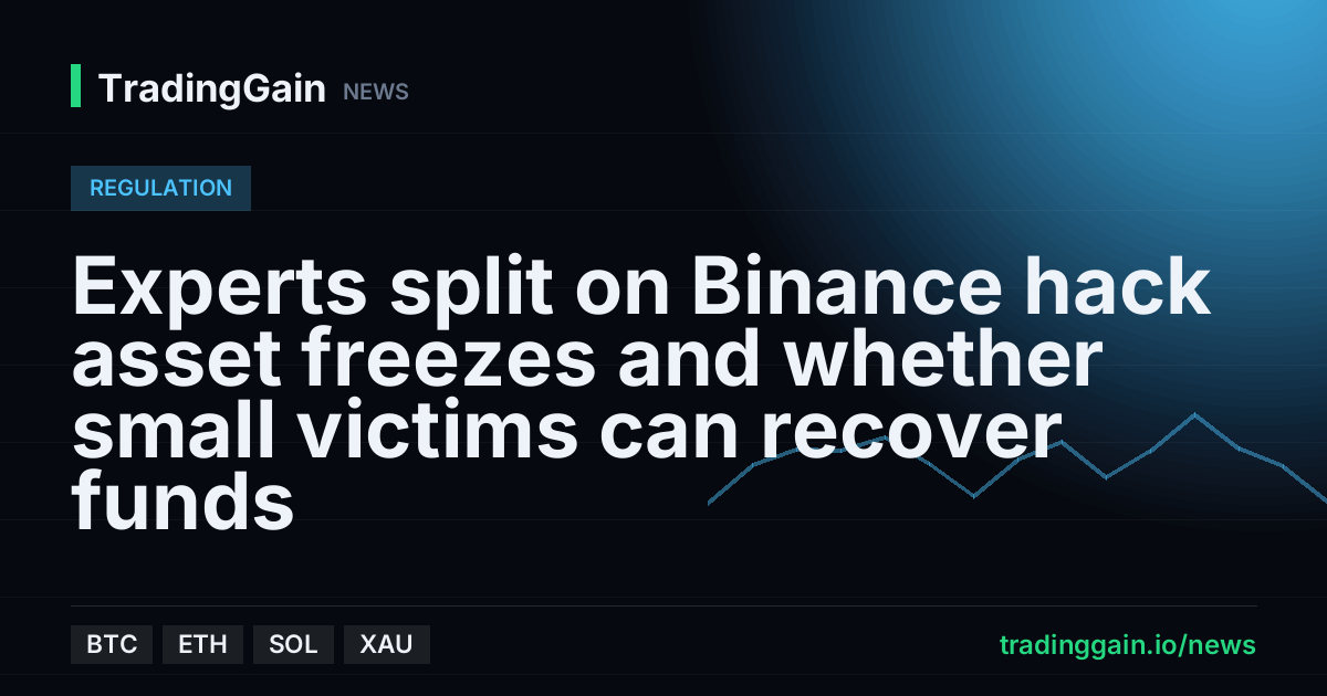 Experts split on Binance hack asset freezes and whether small victims can recover funds