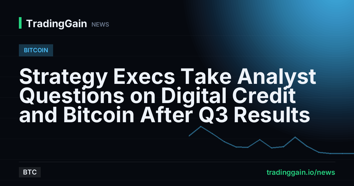 Strategy Execs Take Analyst Questions on Digital Credit and Bitcoin After Q3 Results