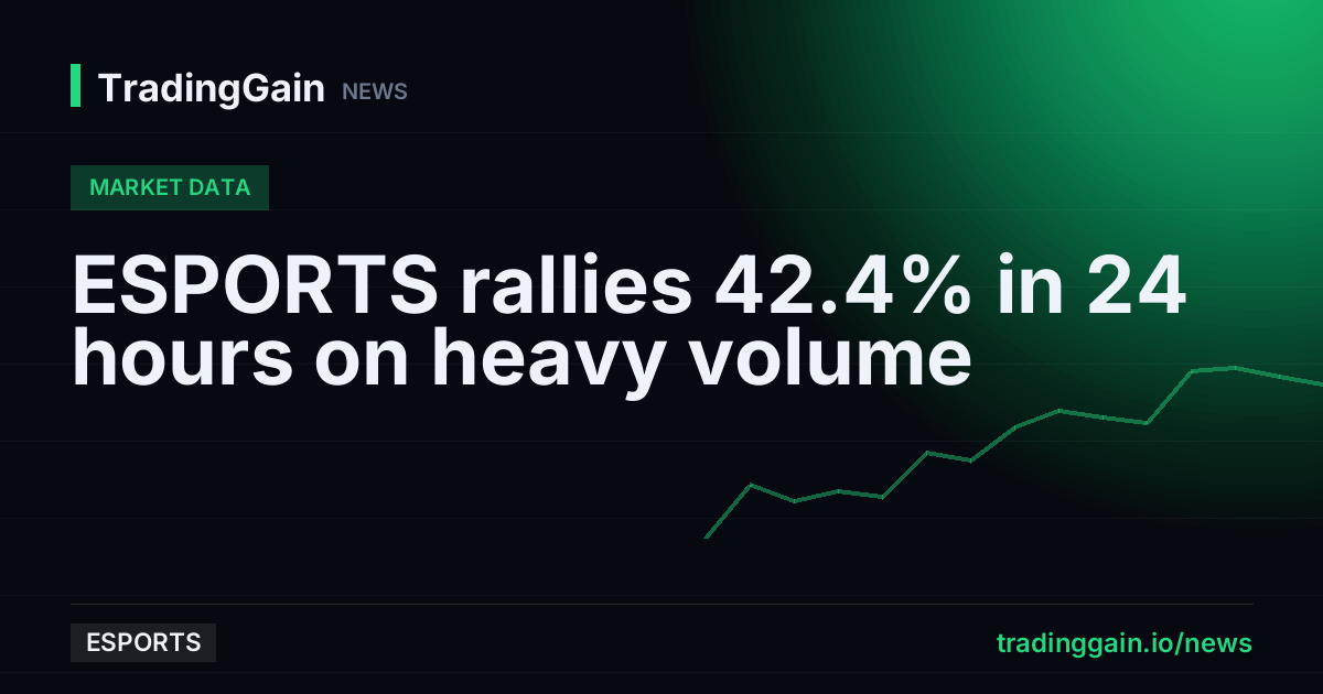 ESPORTS rallies 42.4% in 24 hours on heavy volume