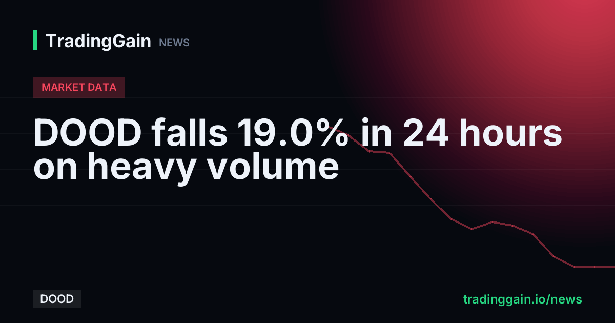 DOOD falls 19.0% in 24 hours on heavy volume