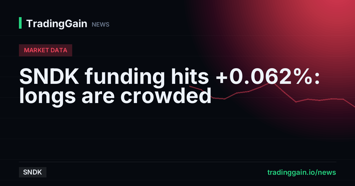 SNDK funding hits +0.062%: longs are crowded