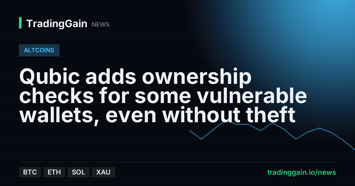 Qubic adds ownership checks for some vulnerable wallets, even without theft