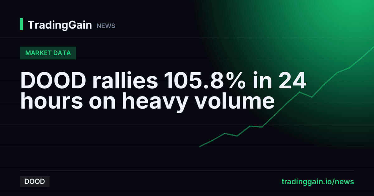 DOOD rallies 105.8% in 24 hours on heavy volume