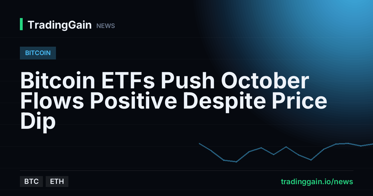 Bitcoin ETFs Push October Flows Positive Despite Price Dip