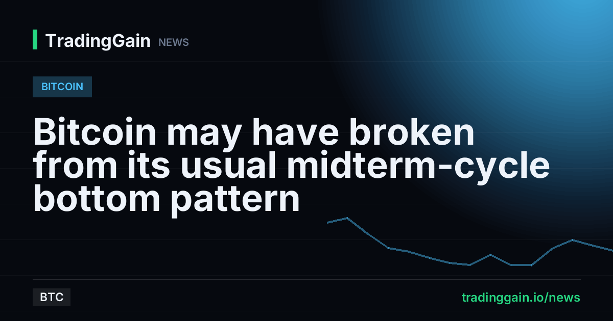 Bitcoin may have broken from its usual midterm-cycle bottom pattern