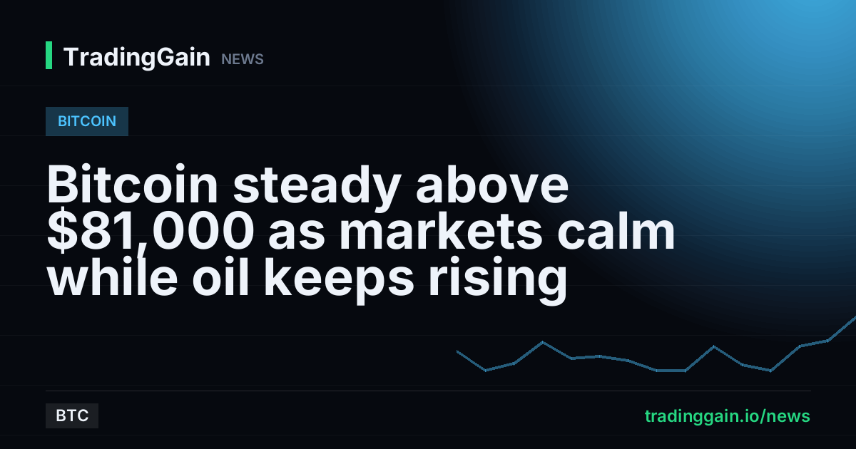 Bitcoin steady above $81,000 as markets calm while oil keeps rising