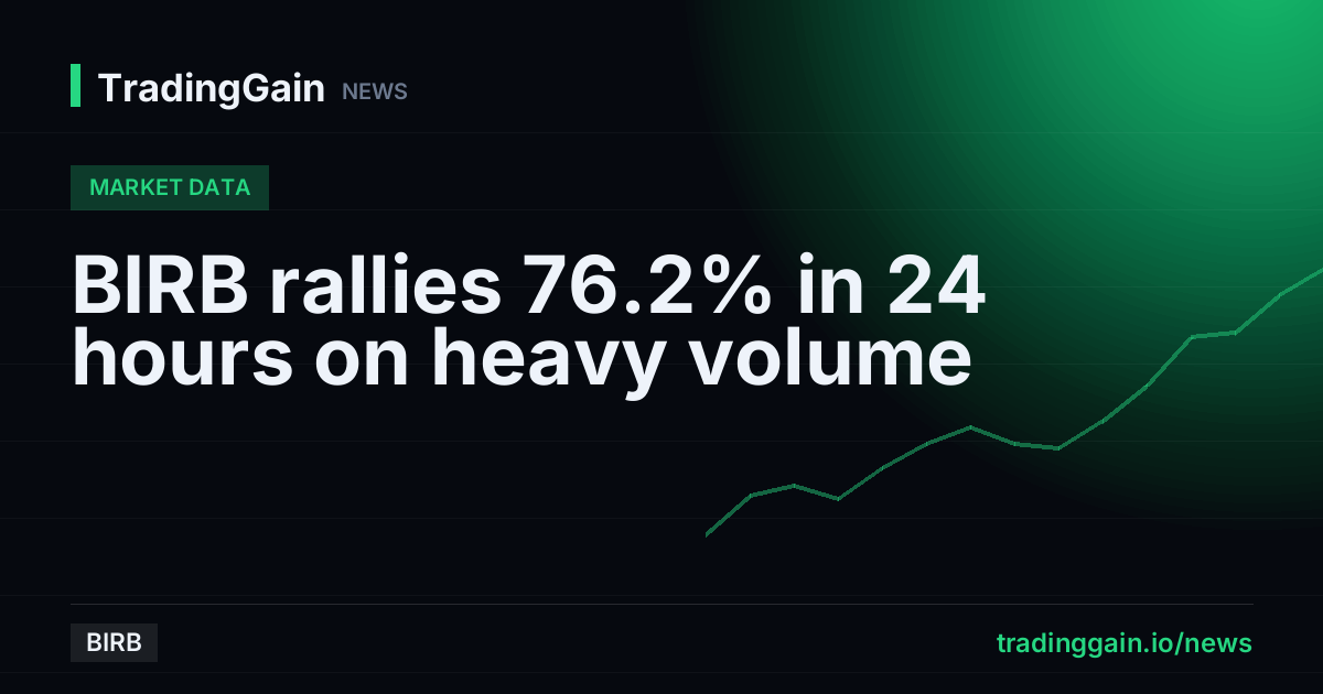 BIRB rallies 76.2% in 24 hours on heavy volume