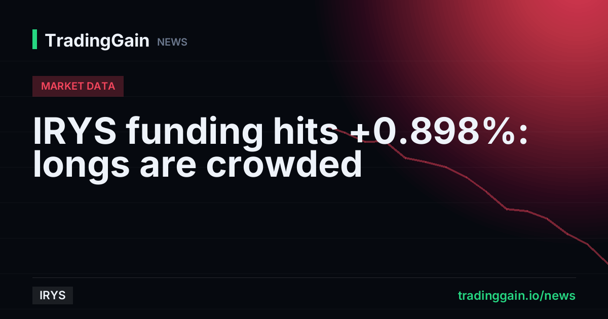 IRYS funding hits +0.898%: longs are crowded