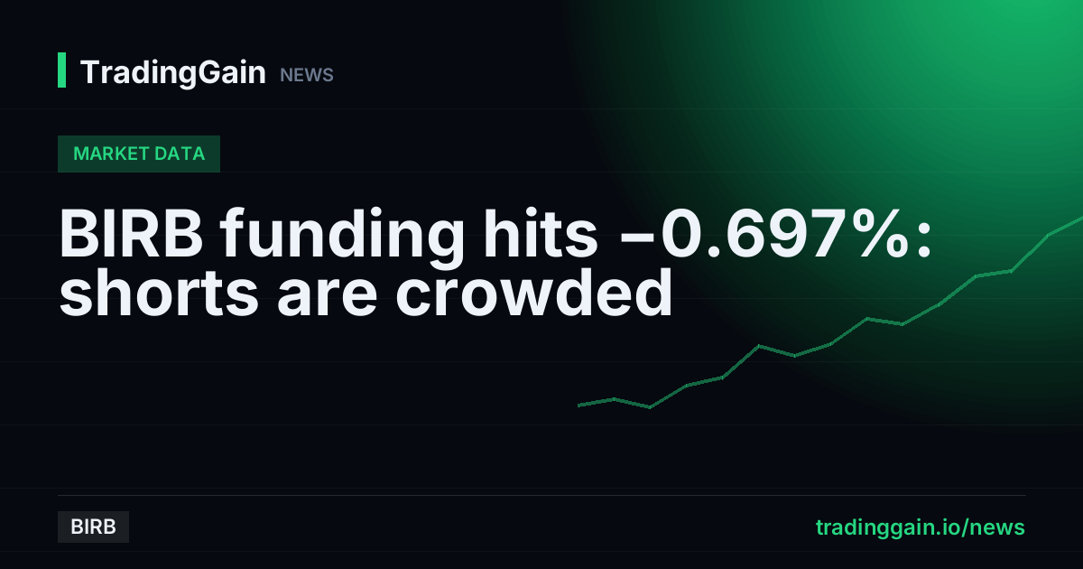 BIRB funding hits −0.697%: shorts are crowded