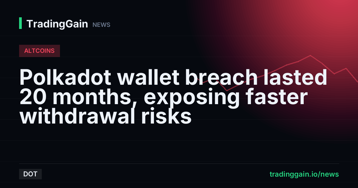 Polkadot wallet breach lasted 20 months, exposing faster withdrawal risks