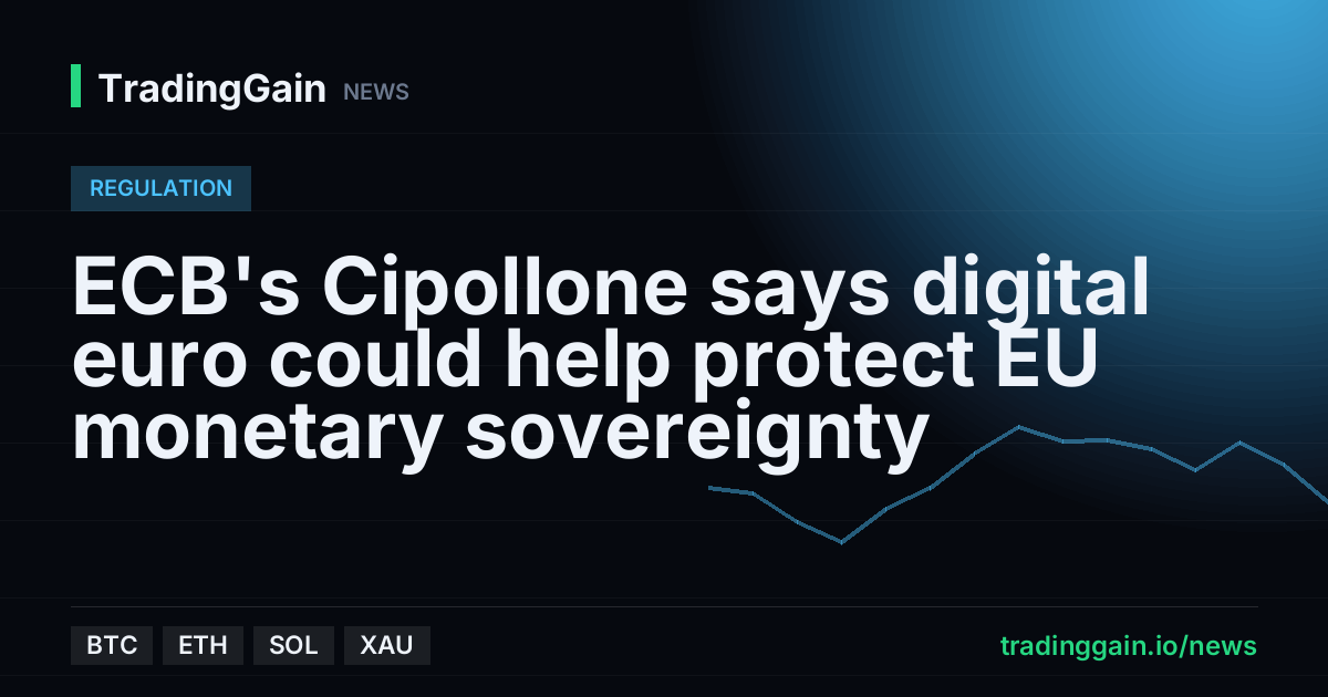 ECB's Cipollone says digital euro could help protect EU monetary sovereignty