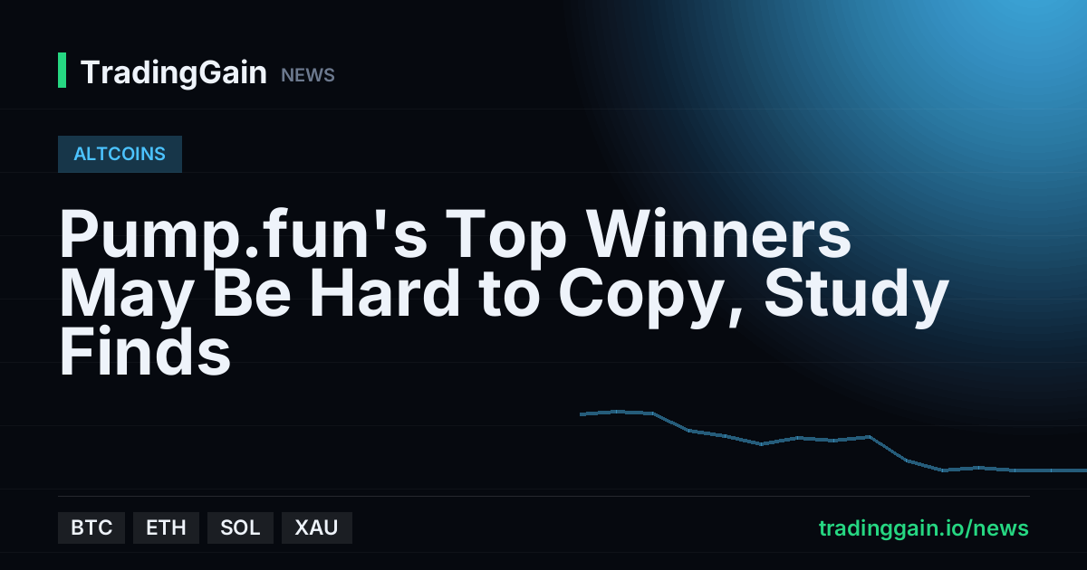 Pump.fun's Top Winners May Be Hard to Copy, Study Finds