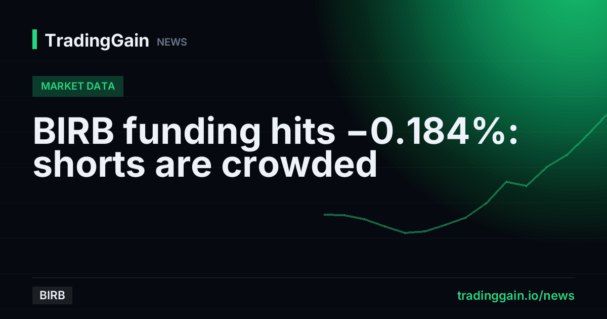 BIRB funding hits −0.184%: shorts are crowded