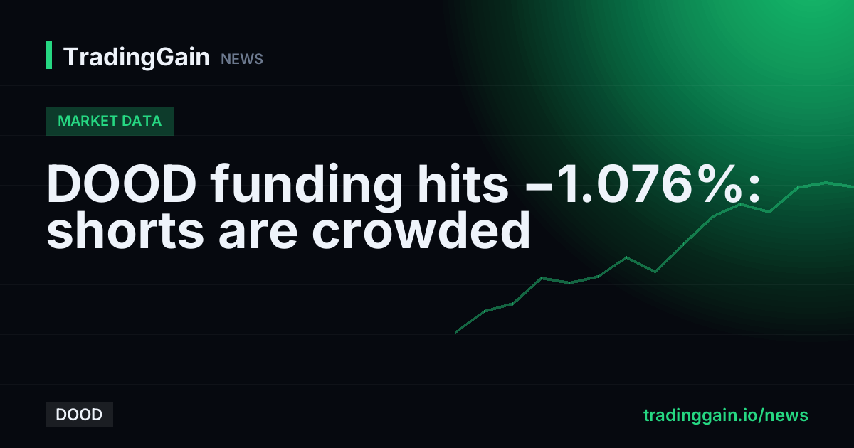 DOOD funding hits −1.076%: shorts are crowded