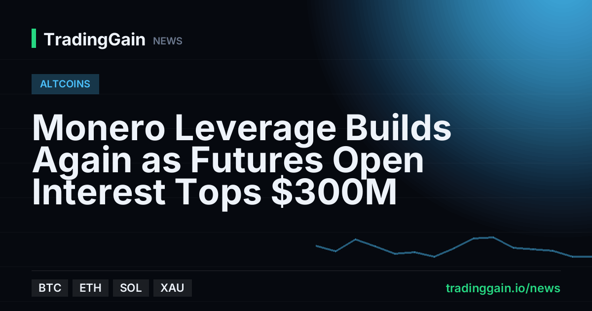 Monero Leverage Builds Again as Futures Open Interest Tops $300M