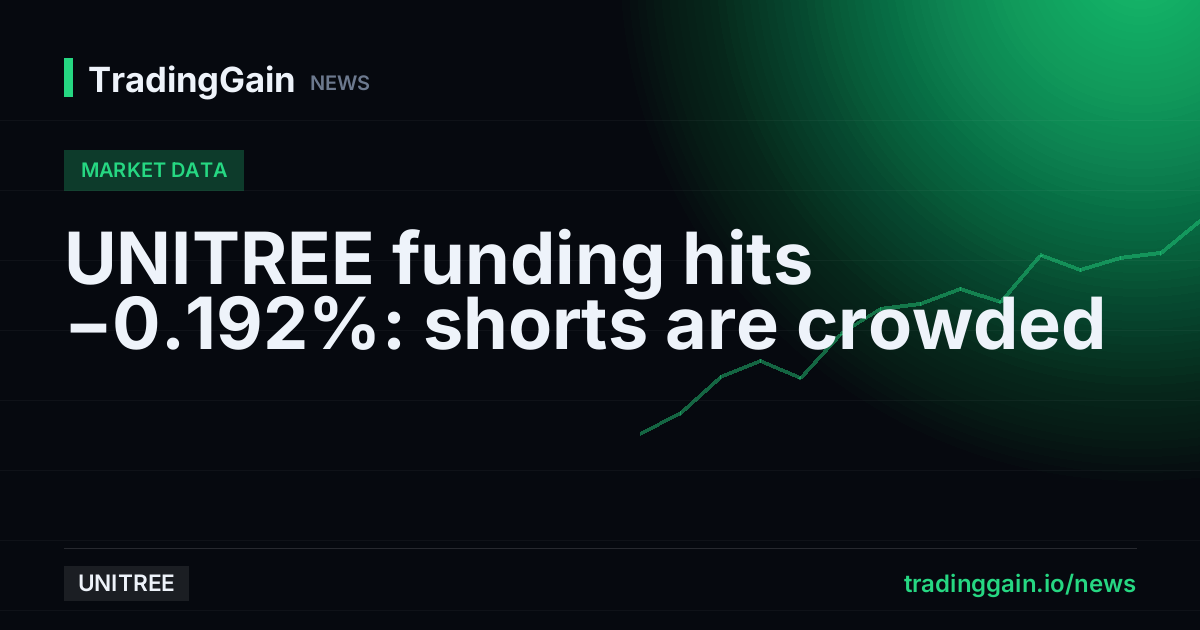 UNITREE funding hits −0.192%: shorts are crowded