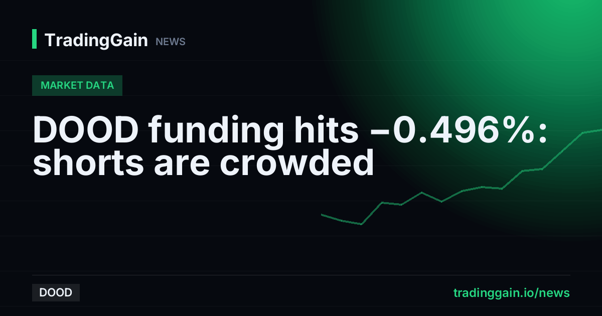 DOOD funding hits −0.496%: shorts are crowded