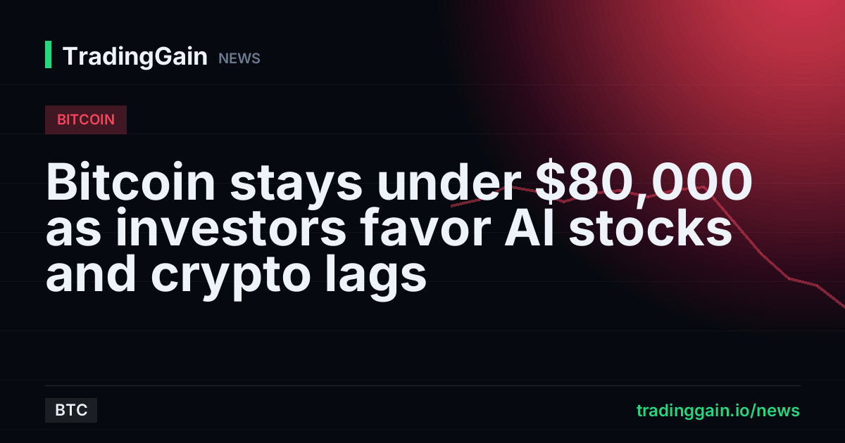 Bitcoin stays under $80,000 as investors favor AI stocks and crypto lags