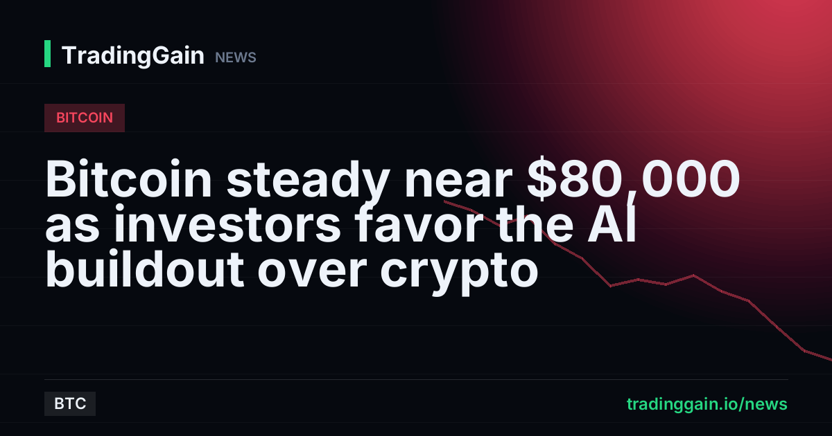 Bitcoin steady near $80,000 as investors favor the AI buildout over crypto