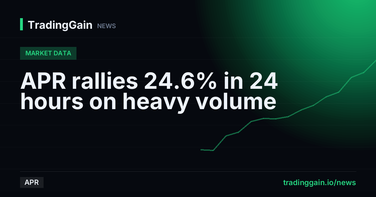 APR rallies 24.6% in 24 hours on heavy volume