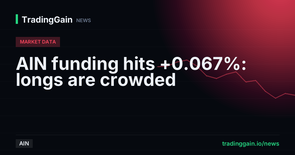 AIN funding hits +0.067%: longs are crowded