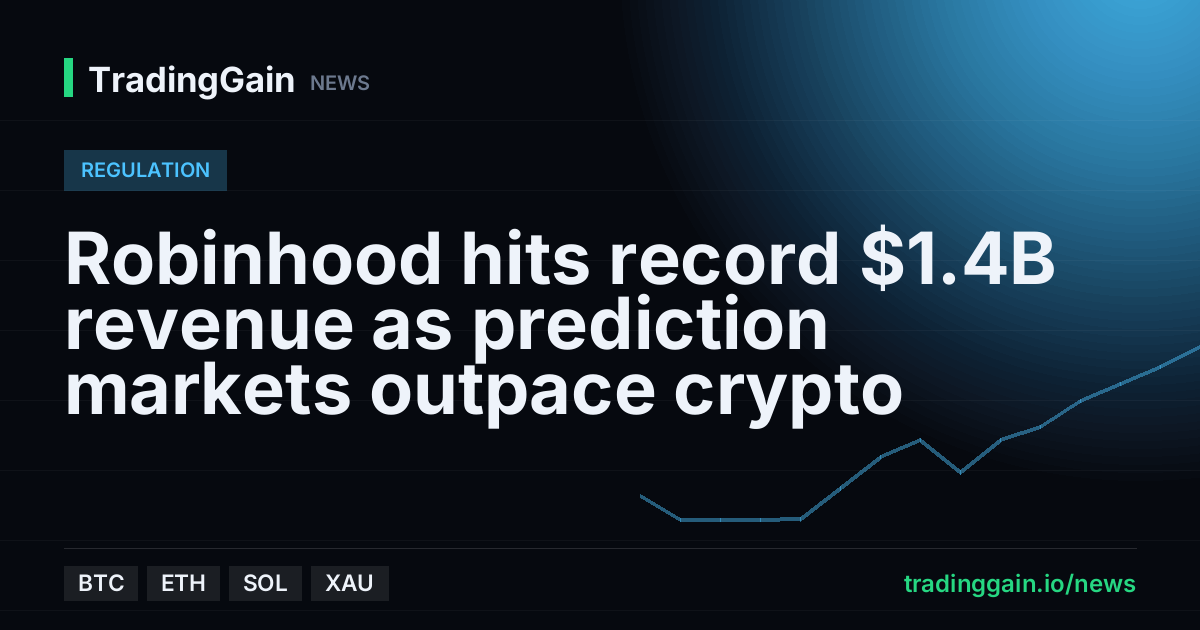 Robinhood hits record $1.4B revenue as prediction markets outpace crypto