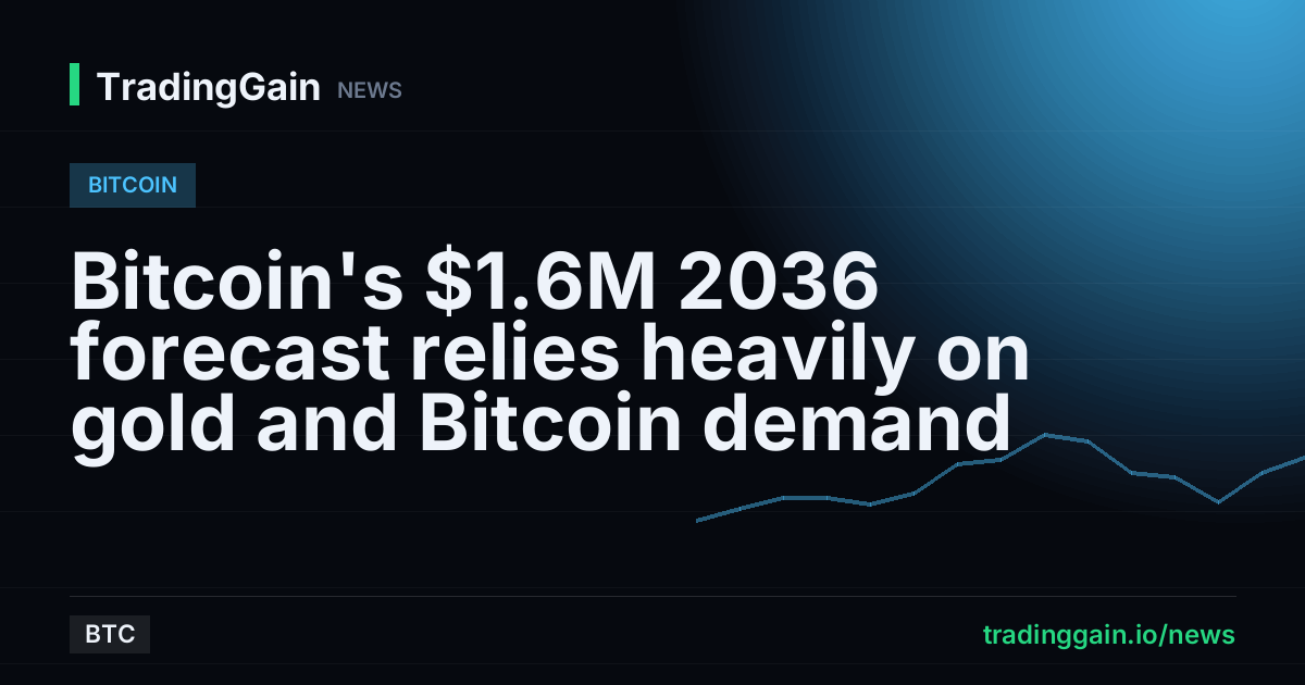 Bitcoin's $1.6M 2036 forecast relies heavily on gold and Bitcoin demand