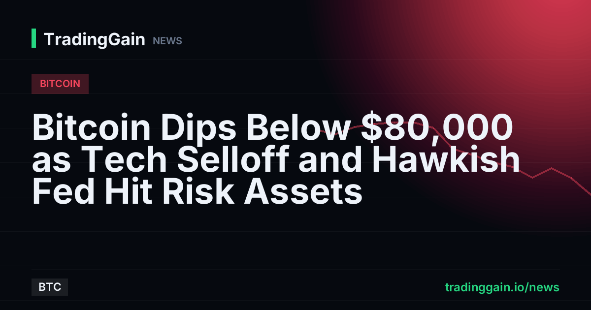 Bitcoin Dips Below $80,000 as Tech Selloff and Hawkish Fed Hit Risk Assets