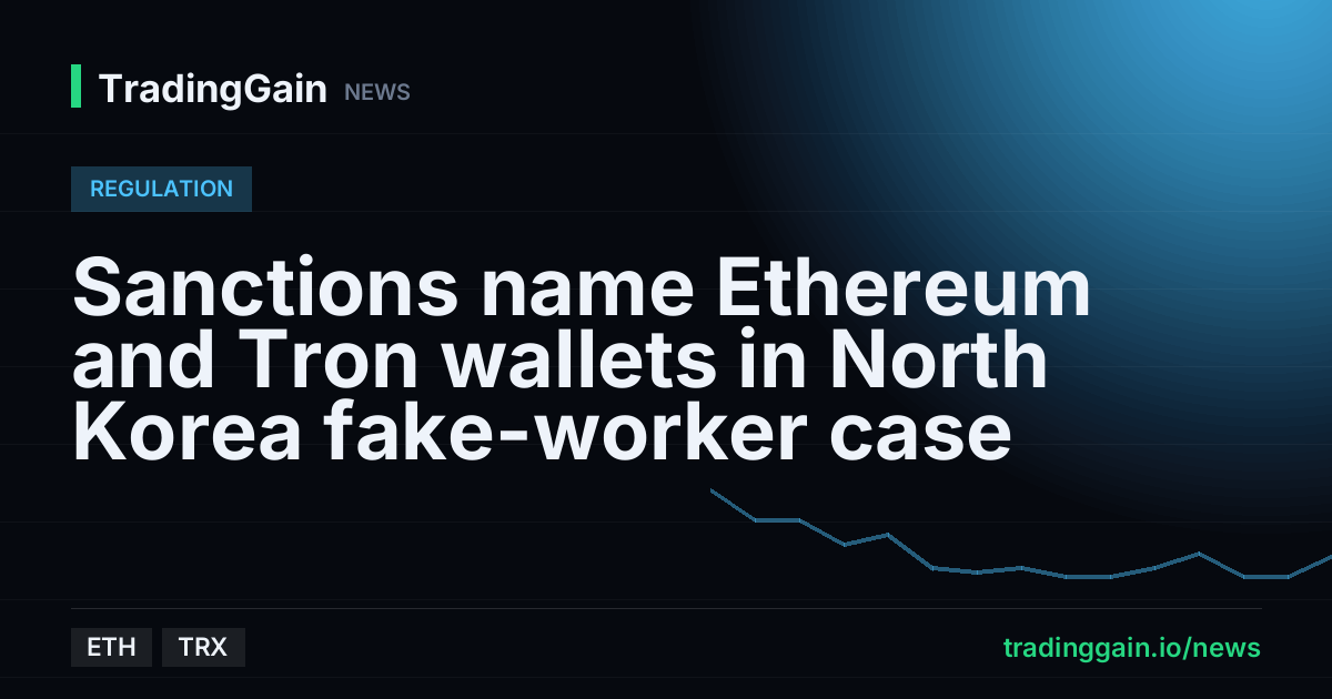 Sanctions name Ethereum and Tron wallets in North Korea fake-worker case