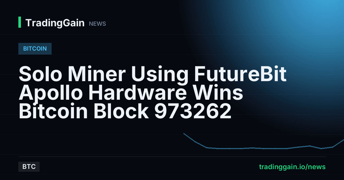 Solo Miner Using FutureBit Apollo Hardware Wins Bitcoin Block 973262