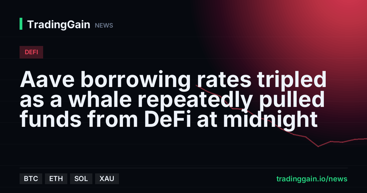 Aave borrowing rates tripled as a whale repeatedly pulled funds from DeFi at midnight