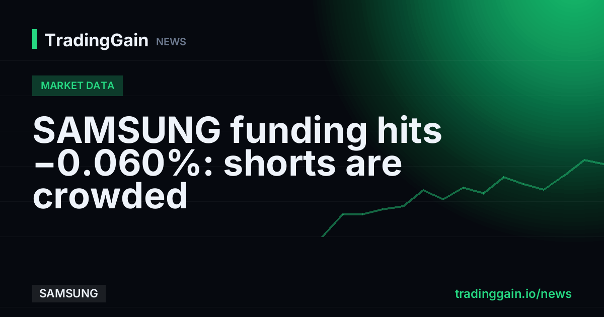 SAMSUNG funding hits −0.060%: shorts are crowded