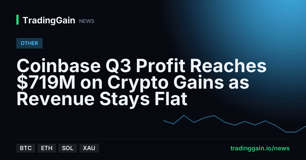 Coinbase Q3 Profit Reaches $719M on Crypto Gains as Revenue Stays Flat