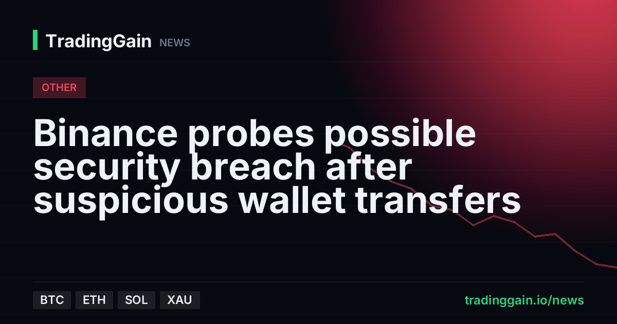 Binance probes possible security breach after suspicious wallet transfers