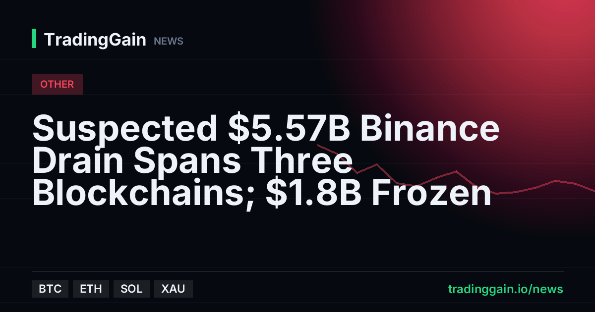 Suspected $5.57B Binance Drain Spans Three Blockchains; $1.8B Frozen