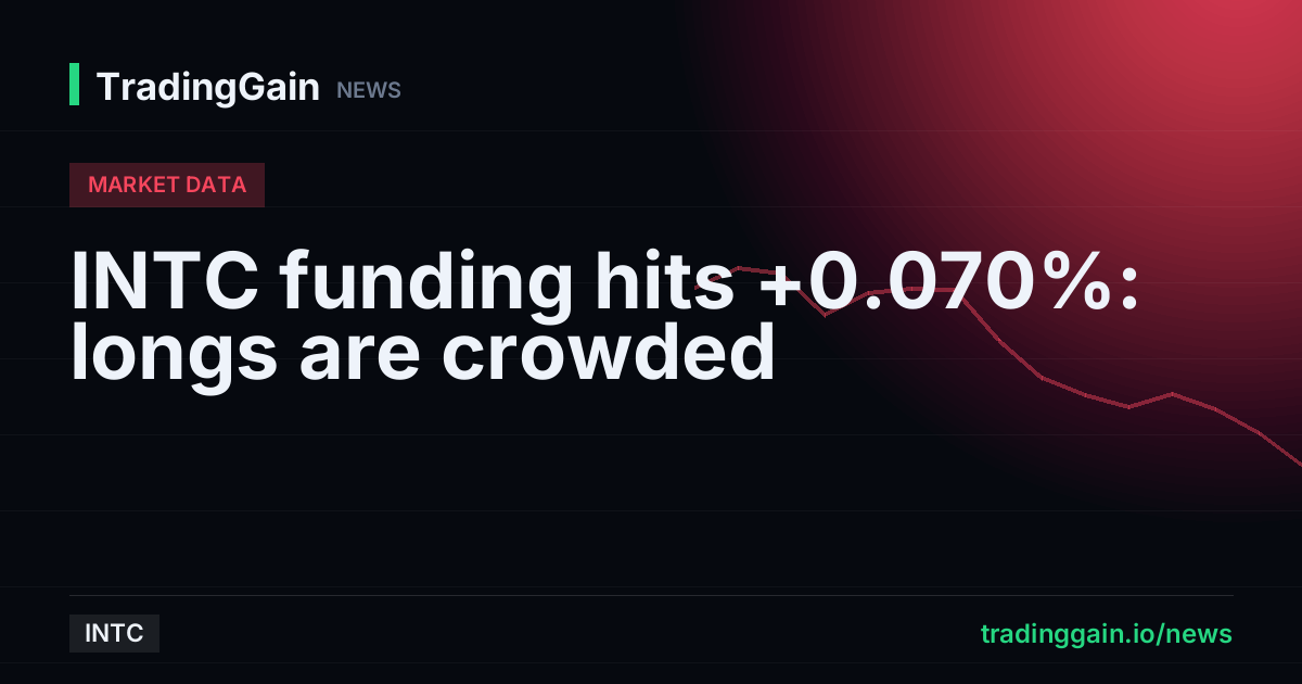 INTC funding hits +0.070%: longs are crowded
