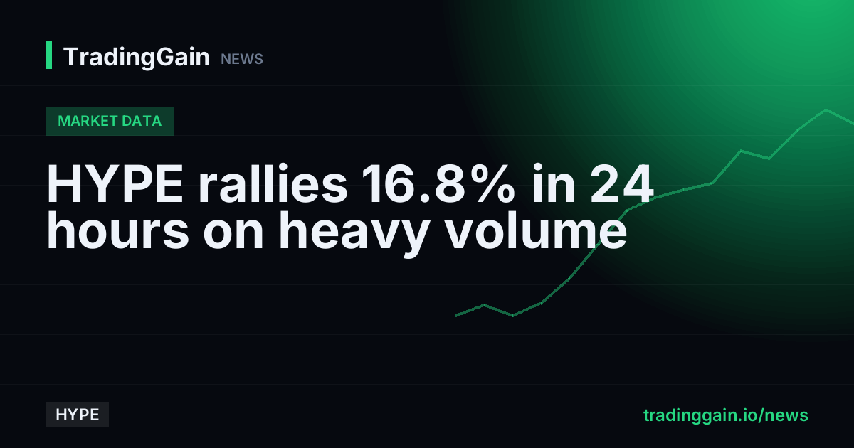 HYPE rallies 16.8% in 24 hours on heavy volume