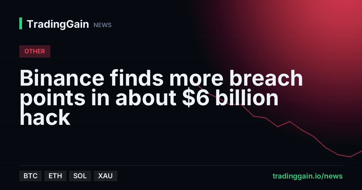 Binance finds more breach points in about $6 billion hack