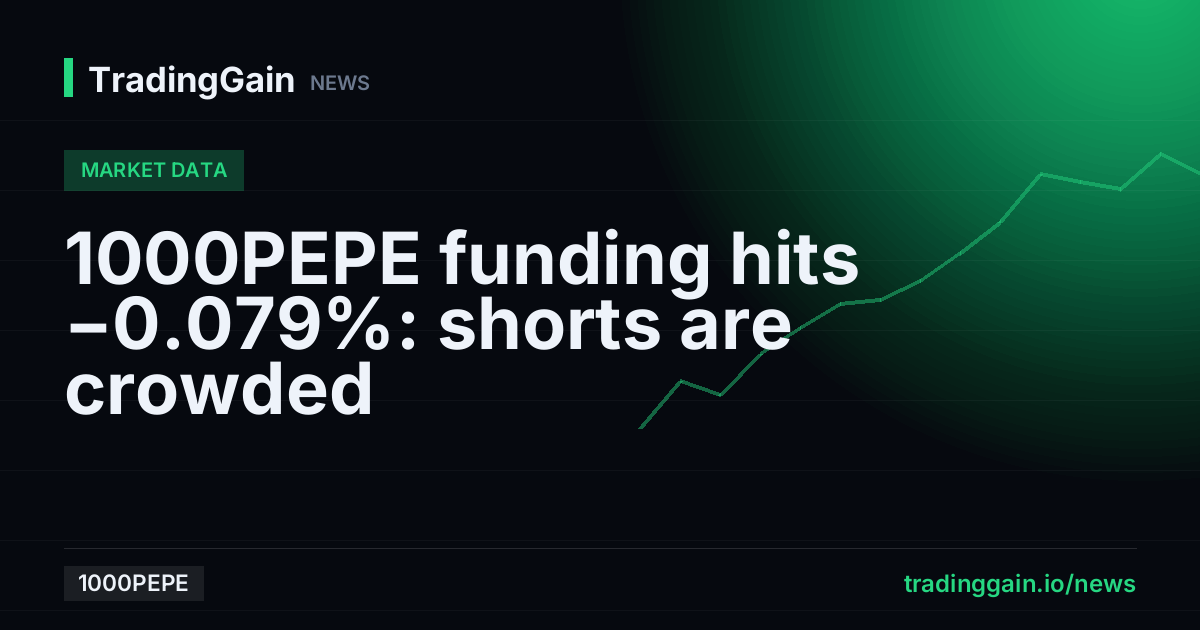 1000PEPE funding hits −0.079%: shorts are crowded