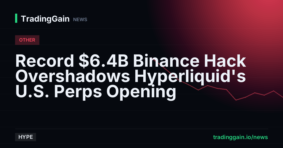 Record $6.4B Binance Hack Overshadows Hyperliquid's U.S. Perps Opening